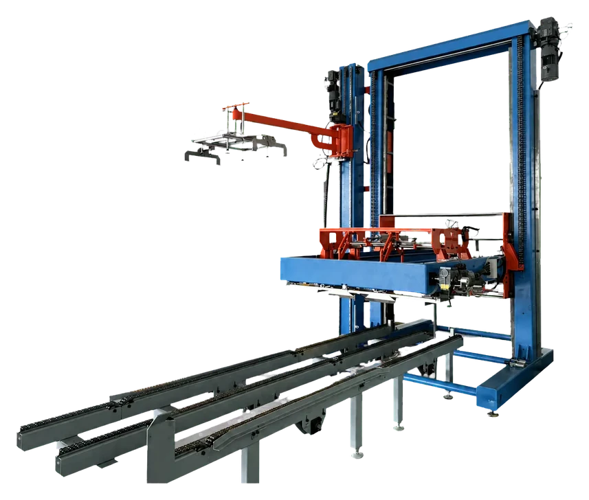 Automatic depalletizer supplying empty glass bottles to the water production line