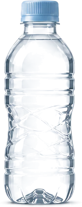 330 mL clear PET bottled-water container with a light-blue cap