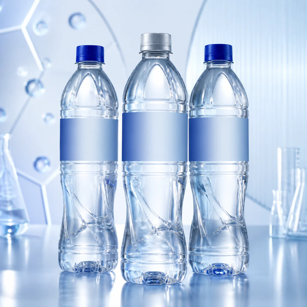 Unbranded alkaline and functional water products in modern PET bottles