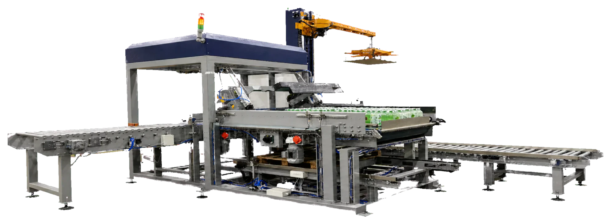 Automatic palletizing equipment used as an end-of-line illustration