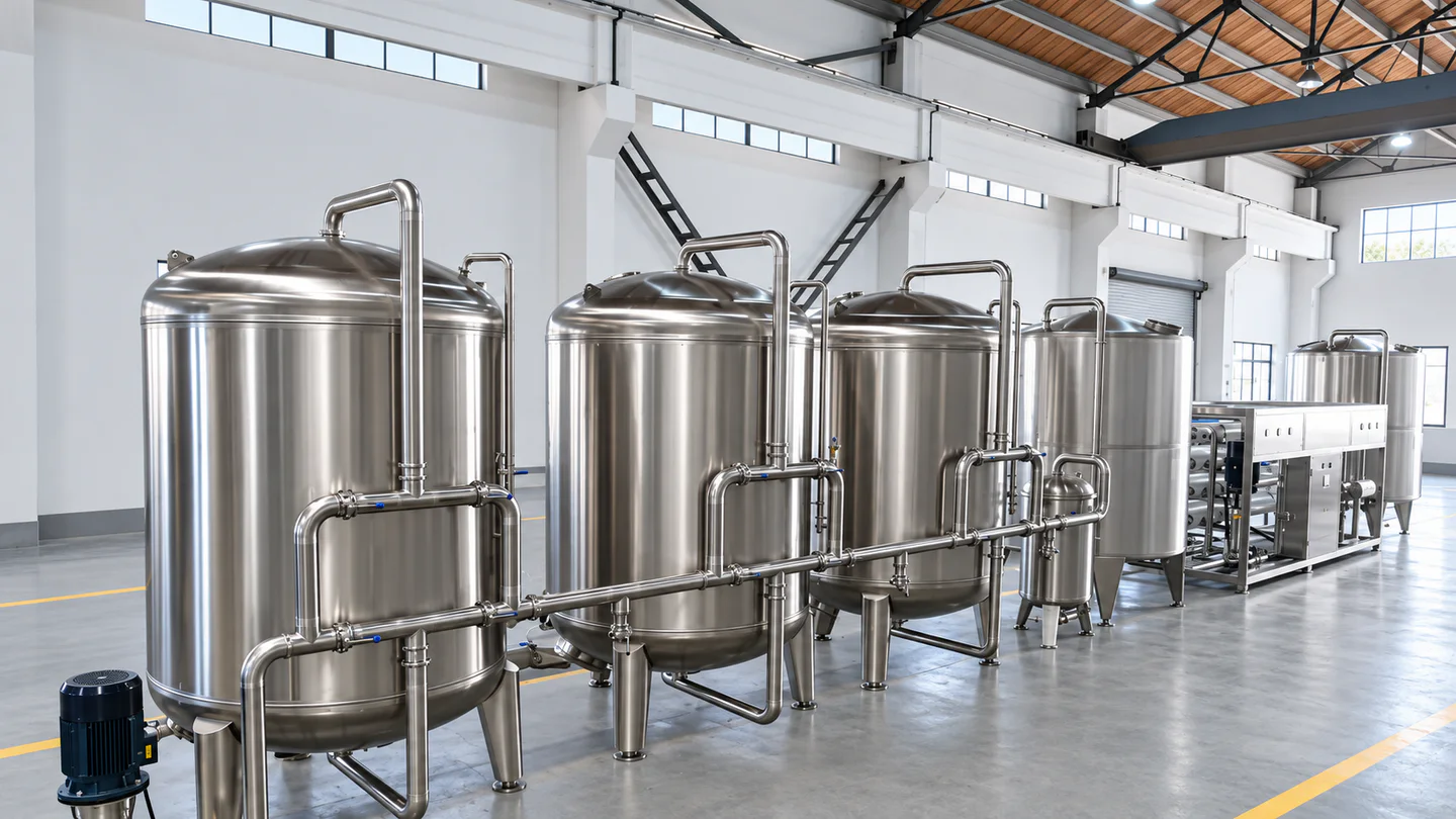 Complete stainless-steel water treatment system